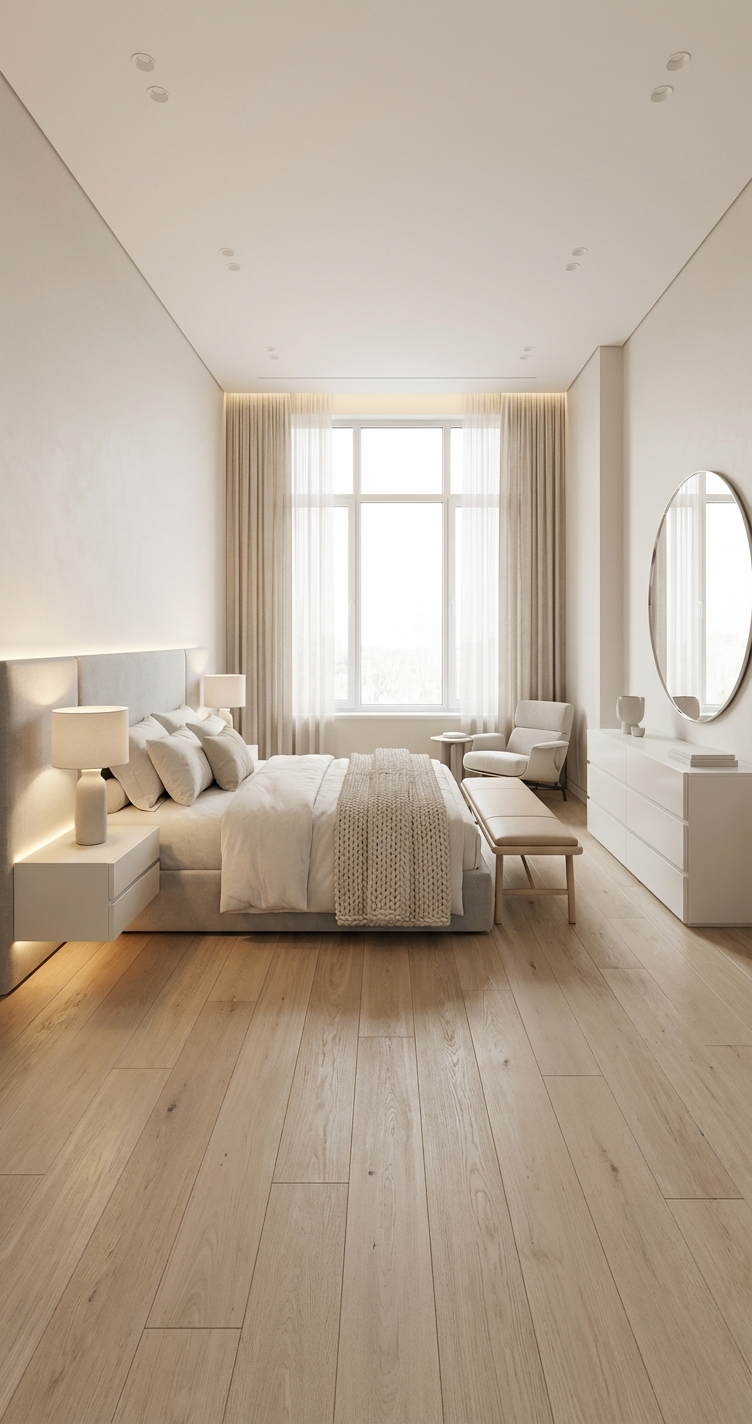 Дизайн спальни в стиле Минимализм — фото интерьера от нейросети RoomGPT