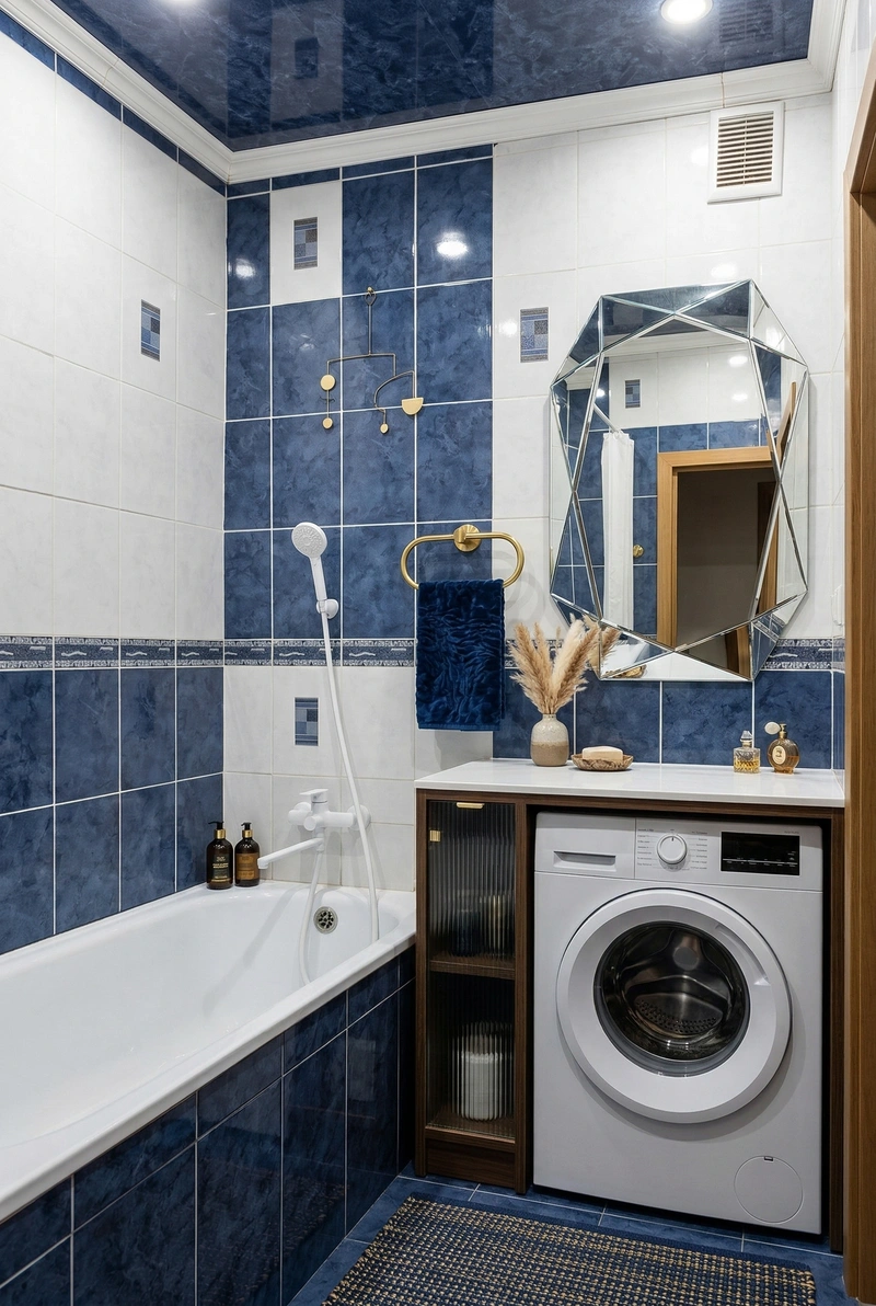 Дизайн ванной в стиле Эклектика — фото интерьера от нейросети RoomGPT