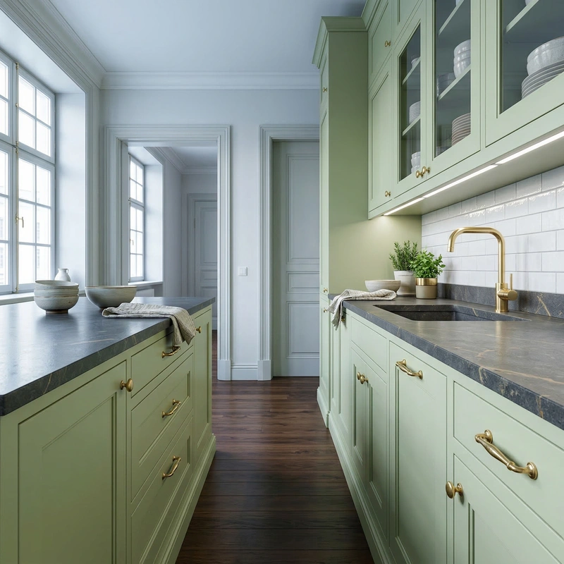 Дизайн кухни в стиле Классика — фото интерьера от нейросети RoomGPT