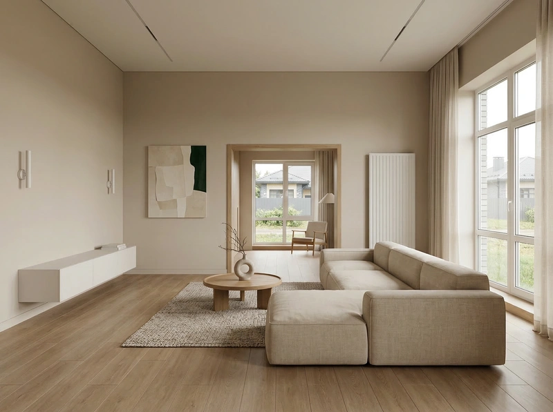 Дизайн интерьера в стиле Минимализм — Гостиная от нейросети RoomGPT