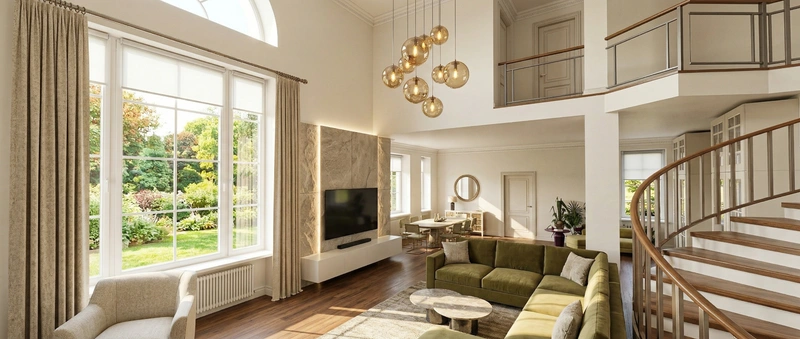 Дизайн гостиной в стиле Контемпорари — фото интерьера от нейросети RoomGPT