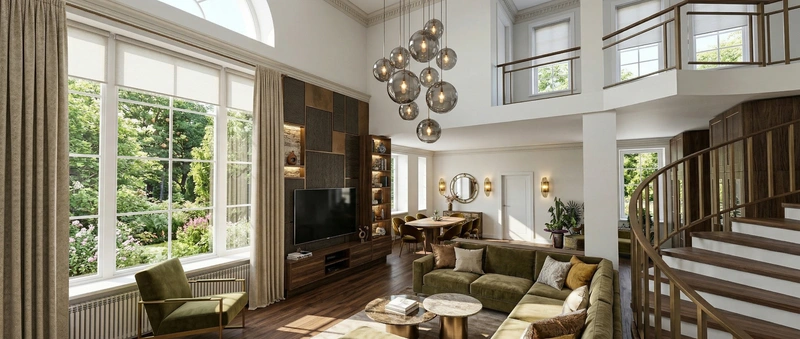 Дизайн гостиной в стиле Эклектика — фото интерьера от нейросети RoomGPT