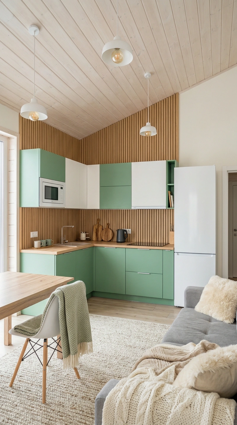 Дизайн интерьера в стиле Хюгге — Кухня от нейросети RoomGPT