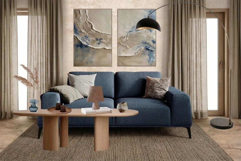 Дизайн гостиной в стиле Japandi — фото интерьера от нейросети RoomGPT