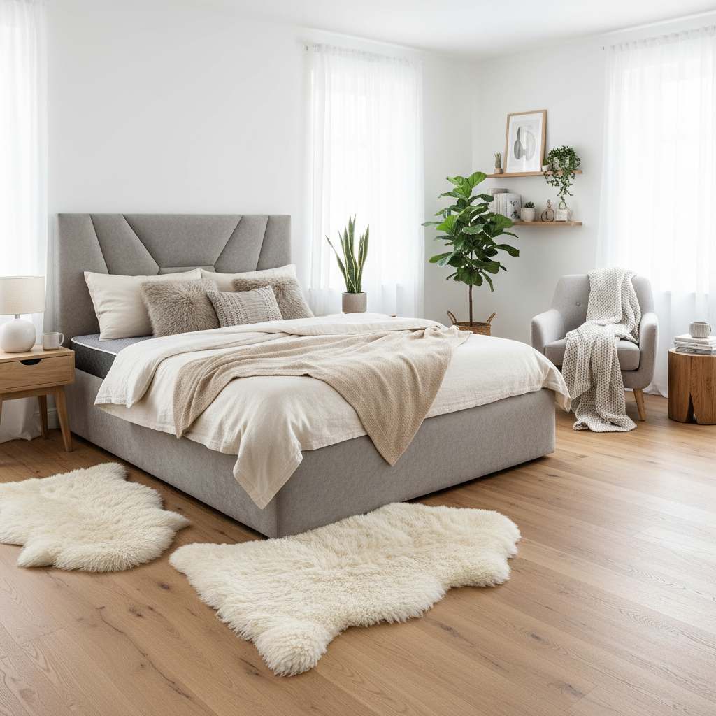 Дизайн спальни в стиле Хюгге — фото интерьера от нейросети RoomGPT