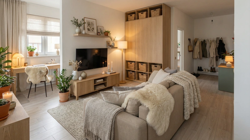 Дизайн интерьера в стиле Хюгге — Гостиная от нейросети RoomGPT