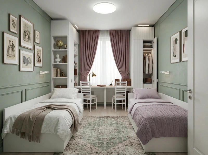 Дизайн интерьера в стиле Классика — Детская от нейросети RoomGPT