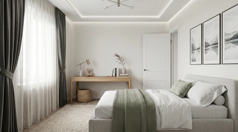 Дизайн интерьера в стиле Сканди — Спальня от нейросети RoomGPT