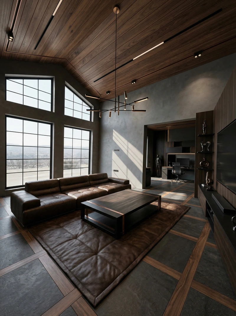 Дизайн гостиной в стиле Блэктэк — фото интерьера от нейросети RoomGPT