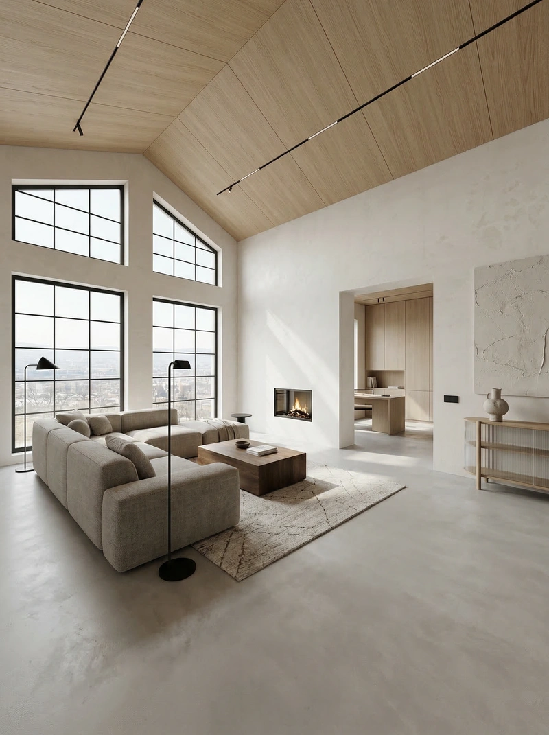 Дизайн интерьера в стиле Минимализм — Гостиная от нейросети RoomGPT