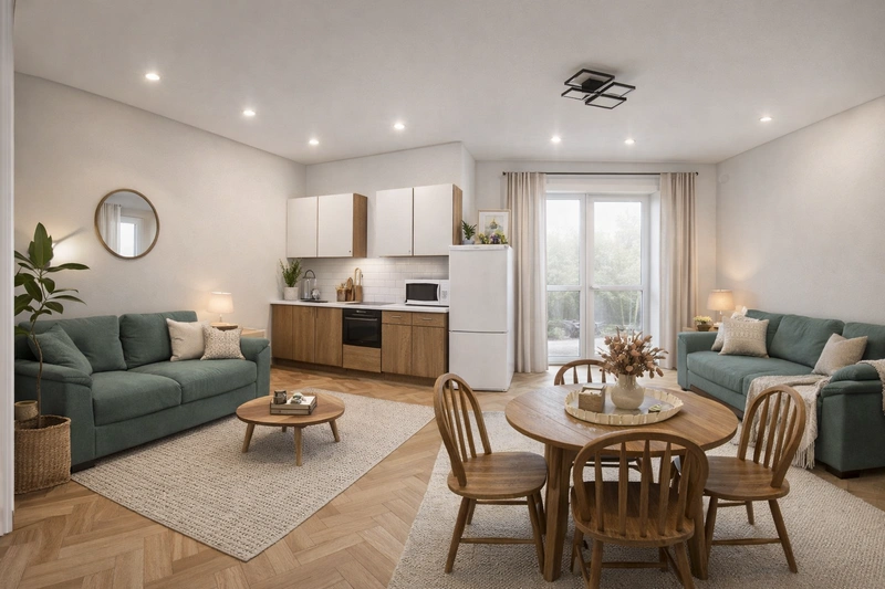 Дизайн интерьера в стиле Хюгге — Гостиная от нейросети RoomGPT