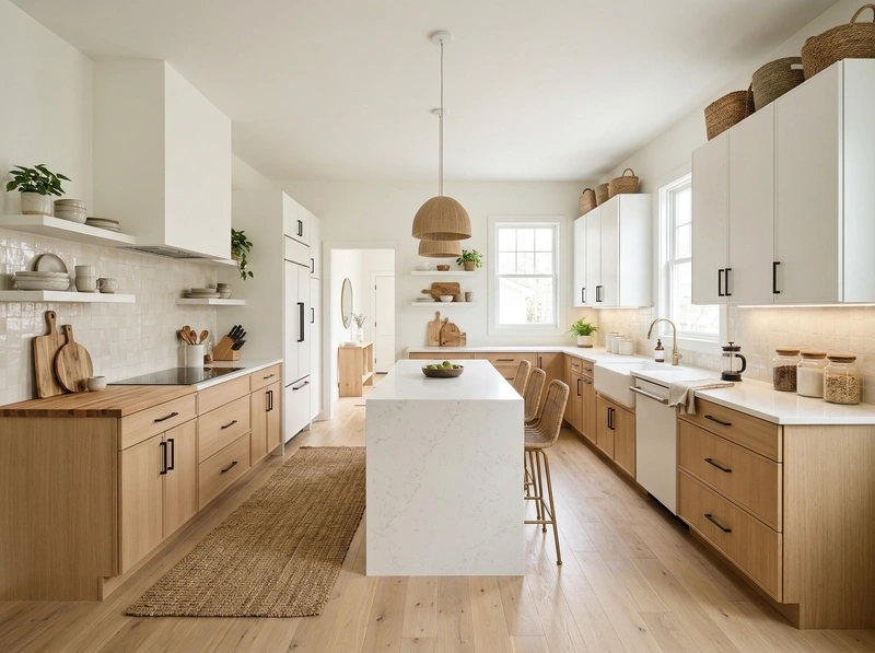 Дизайн интерьера в стиле Сканди — Кухня от нейросети RoomGPT