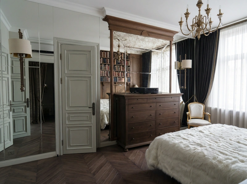 Дизайн спальни в стиле Классика — фото интерьера от нейросети RoomGPT