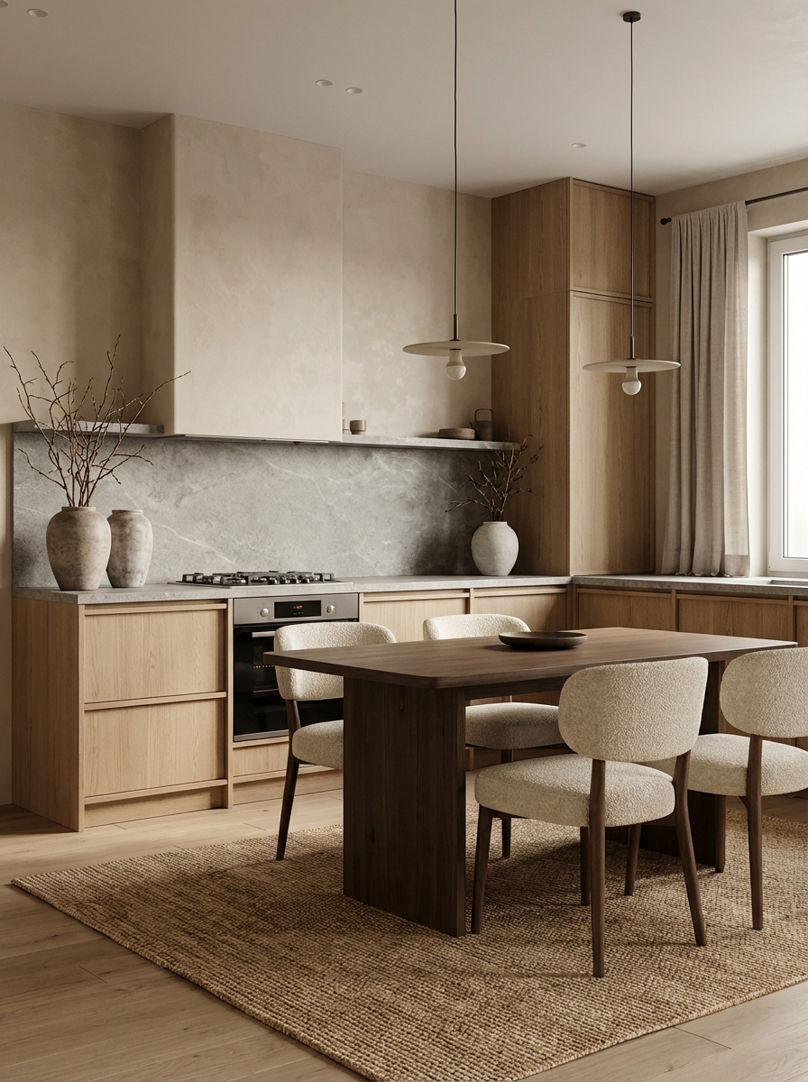 Дизайн гостиной в стиле Japandi — фото интерьера от нейросети RoomGPT