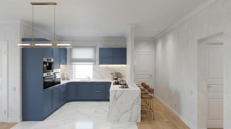 Дизайн интерьера в стиле Минимализм — Кухня от нейросети RoomGPT