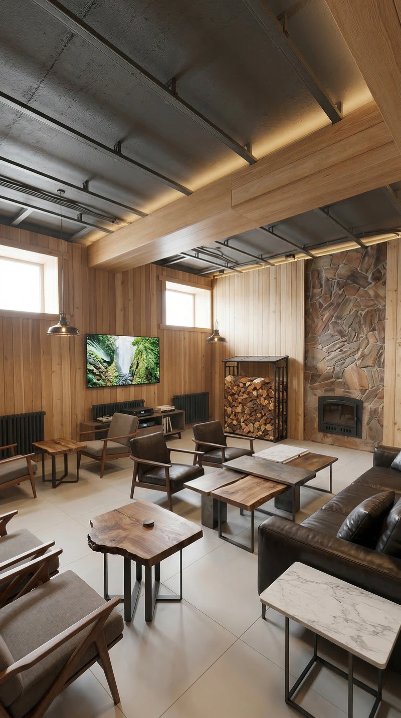 Дизайн гостиной в стиле Лофт — фото интерьера от нейросети RoomGPT