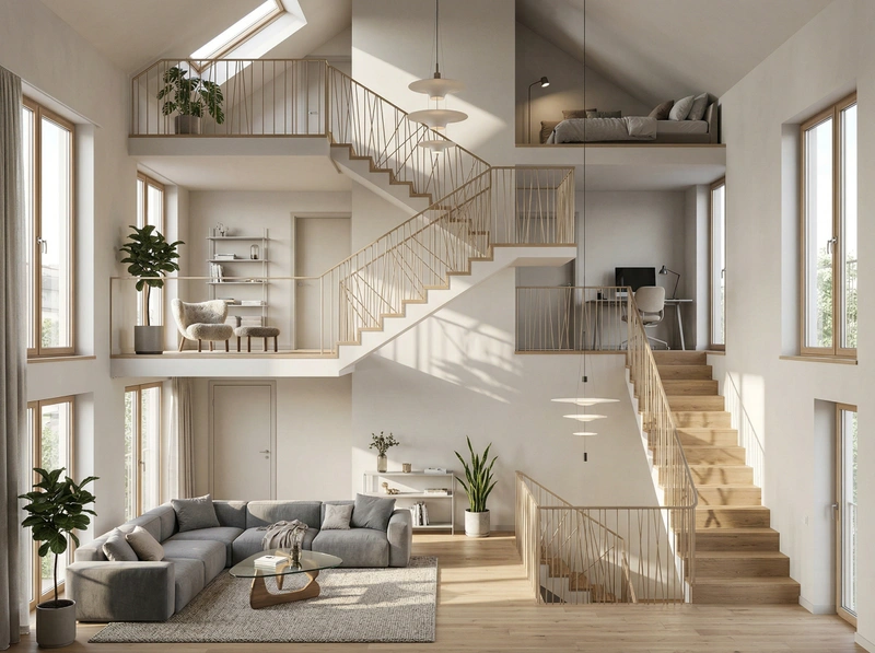 Дизайн гостиной в стиле Сканди — фото интерьера от нейросети RoomGPT