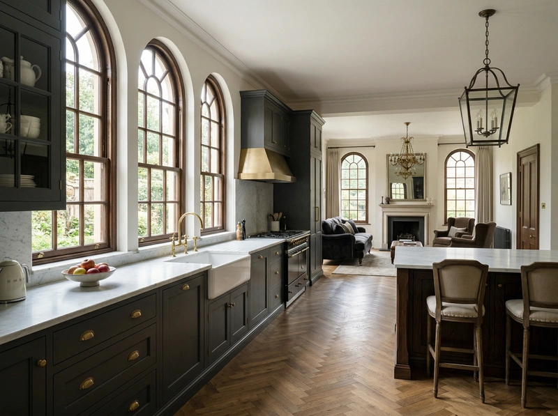 Дизайн кухни в стиле Классика — фото интерьера от нейросети RoomGPT