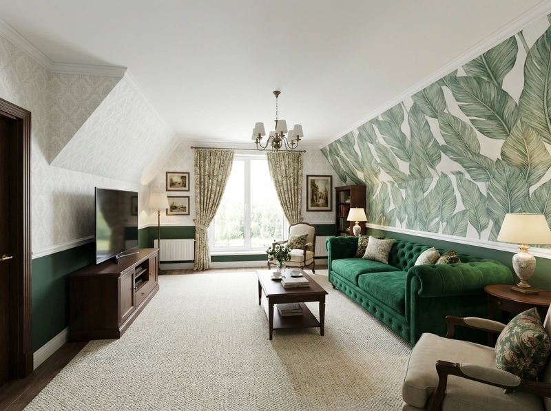 Дизайн интерьера в стиле Классика — Гостиная от нейросети RoomGPT