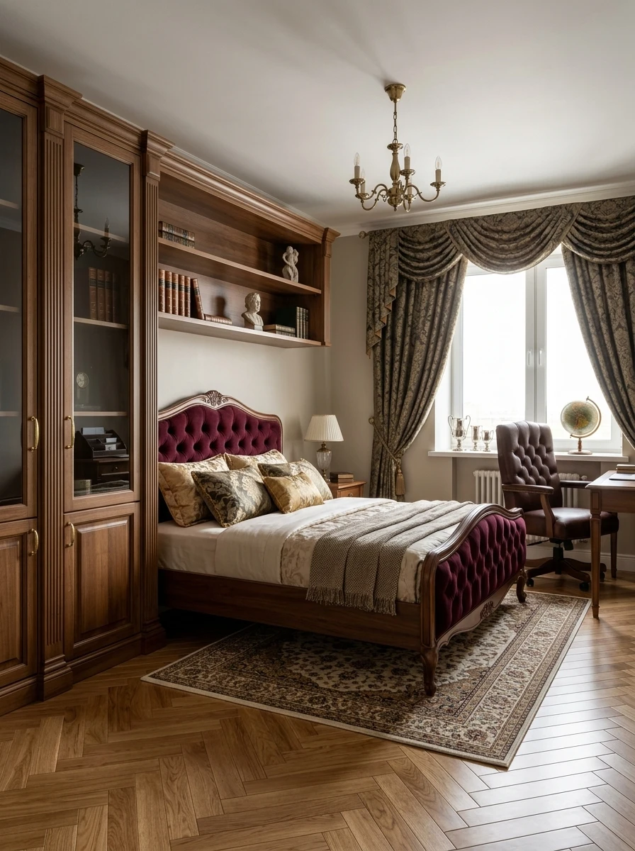 Дизайн кабинета в стиле Классика — фото интерьера от нейросети RoomGPT