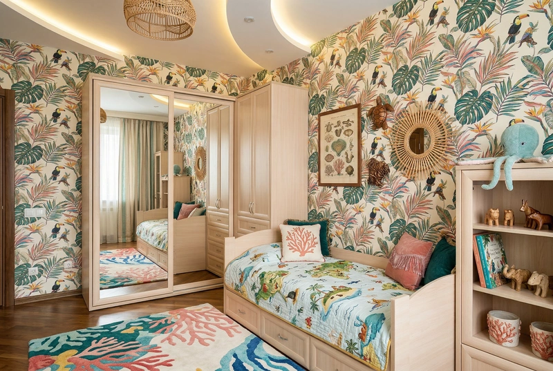 Дизайн интерьера в стиле Эклектика — Детская от нейросети RoomGPT