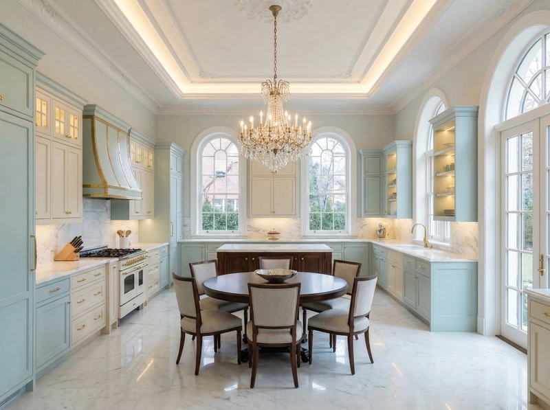 Дизайн кухни в стиле Неоклассика — фото интерьера от нейросети RoomGPT