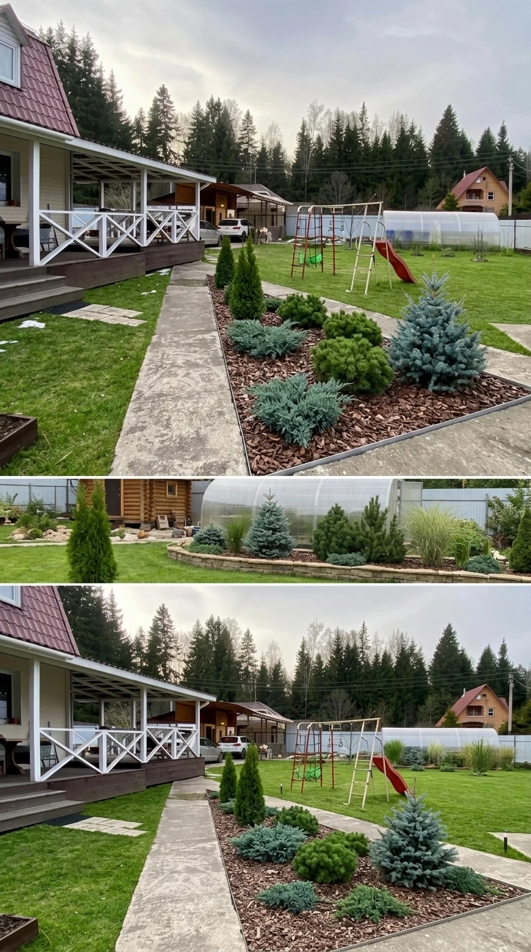 Дизайн участка в стиле Эко/Натуральный — фото участка от нейросети RoomGPT
