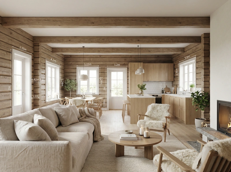 Дизайн интерьера в стиле Хюгге — Гостиная от нейросети RoomGPT