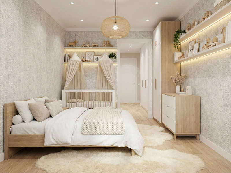 Дизайн интерьера в стиле Сканди — Детская от нейросети RoomGPT