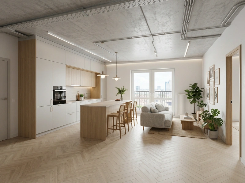 Дизайн гостиной в стиле Сканди — фото интерьера от нейросети RoomGPT