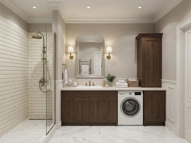 Дизайн интерьера в стиле Классика — Ванная от нейросети RoomGPT