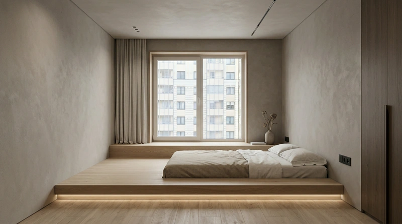 Дизайн спальни в стиле Минимализм — фото интерьера от нейросети RoomGPT