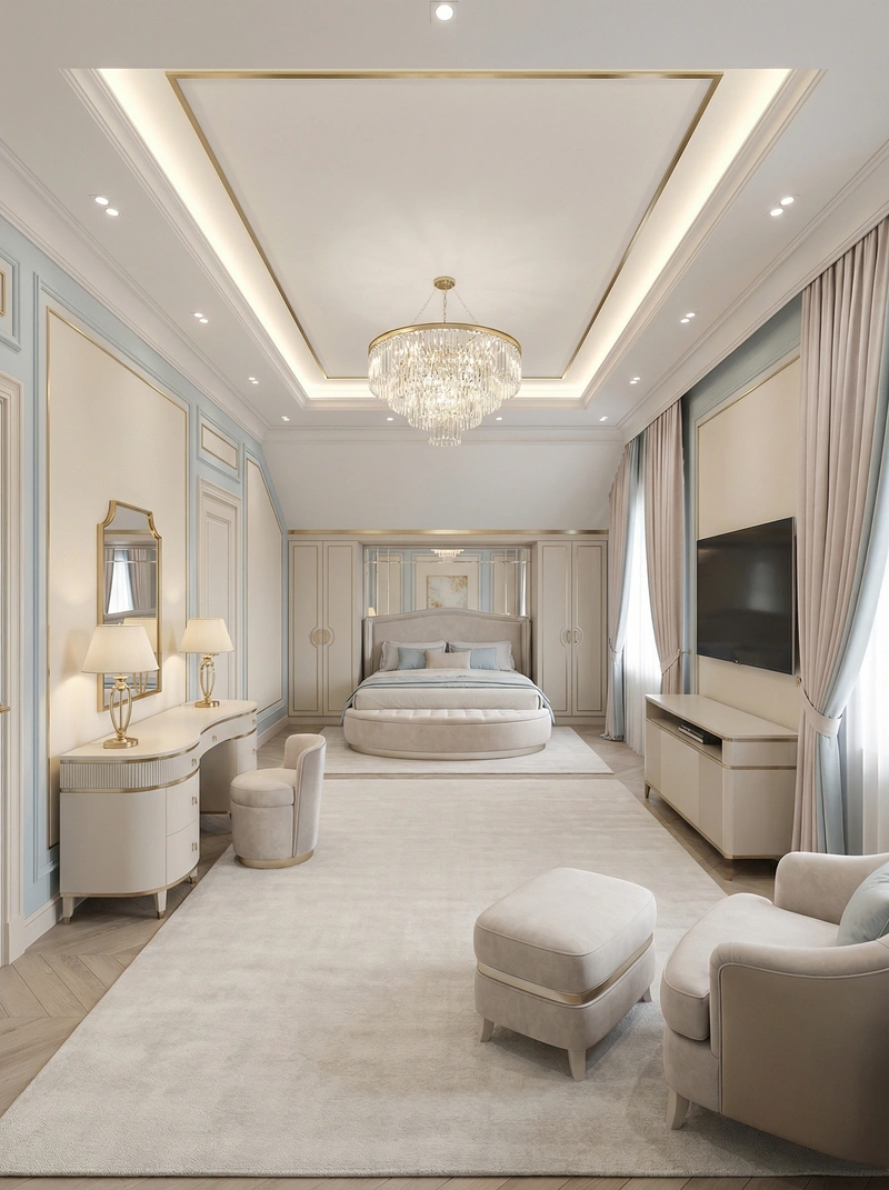 Дизайн интерьера в стиле Неоклассика — Спальня от нейросети RoomGPT
