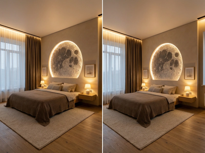 Дизайн спальни в стиле Japandi — фото интерьера от нейросети RoomGPT