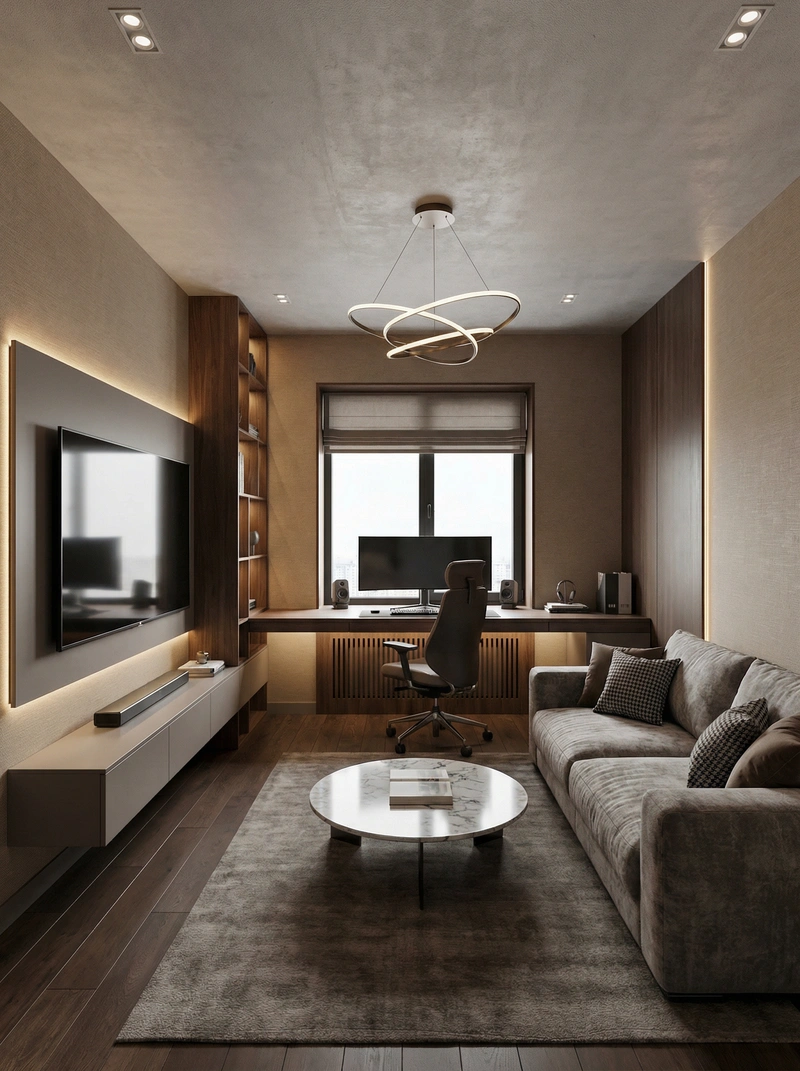 Дизайн интерьера в стиле Контемпорари — Кабинет от нейросети RoomGPT