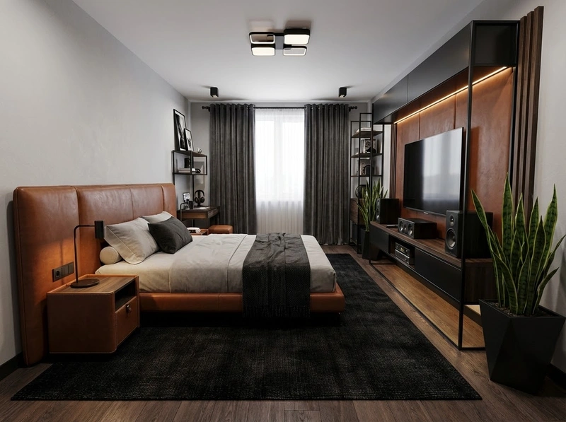 Дизайн интерьера в стиле Блэктэк — Спальня от нейросети RoomGPT