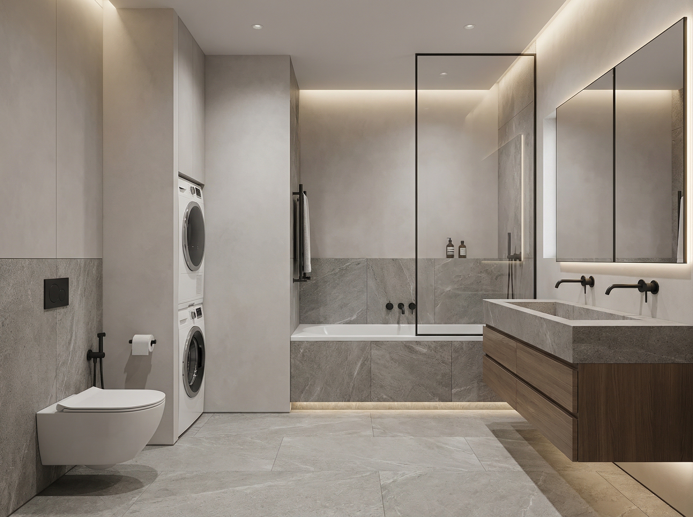 Дизайн ванной в стиле Минимализм — фото интерьера от нейросети RoomGPT