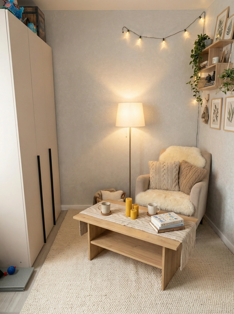 Дизайн интерьера в стиле Хюгге — Гостиная от нейросети RoomGPT