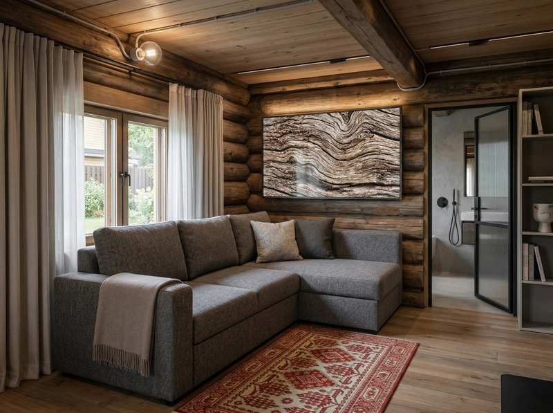 Дизайн гостиной в стиле Лофт — фото интерьера от нейросети RoomGPT