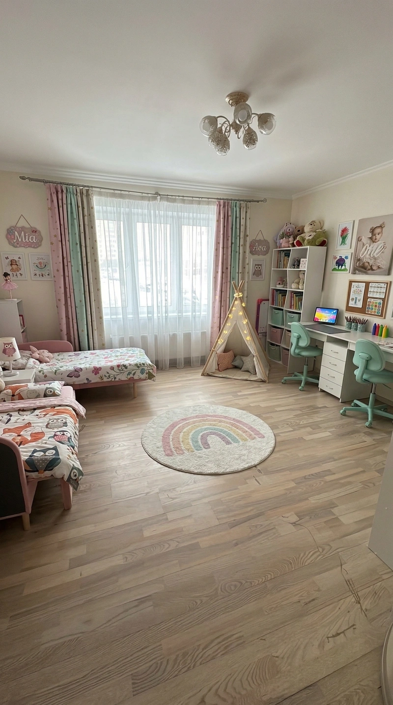 Дизайн детской в стиле Без стиля — фото интерьера от нейросети RoomGPT
