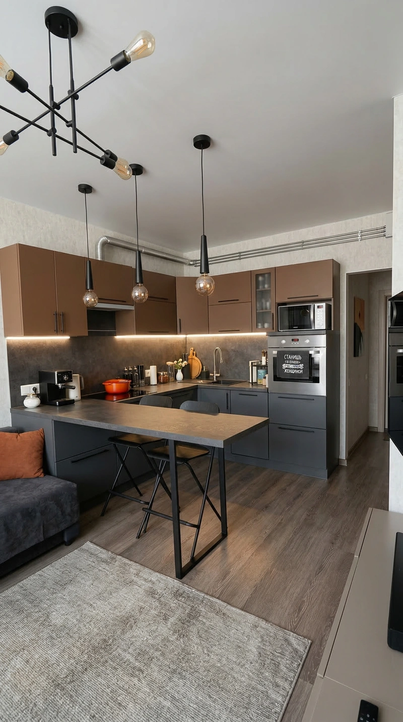 Дизайн гостиной в стиле Лофт — фото интерьера от нейросети RoomGPT