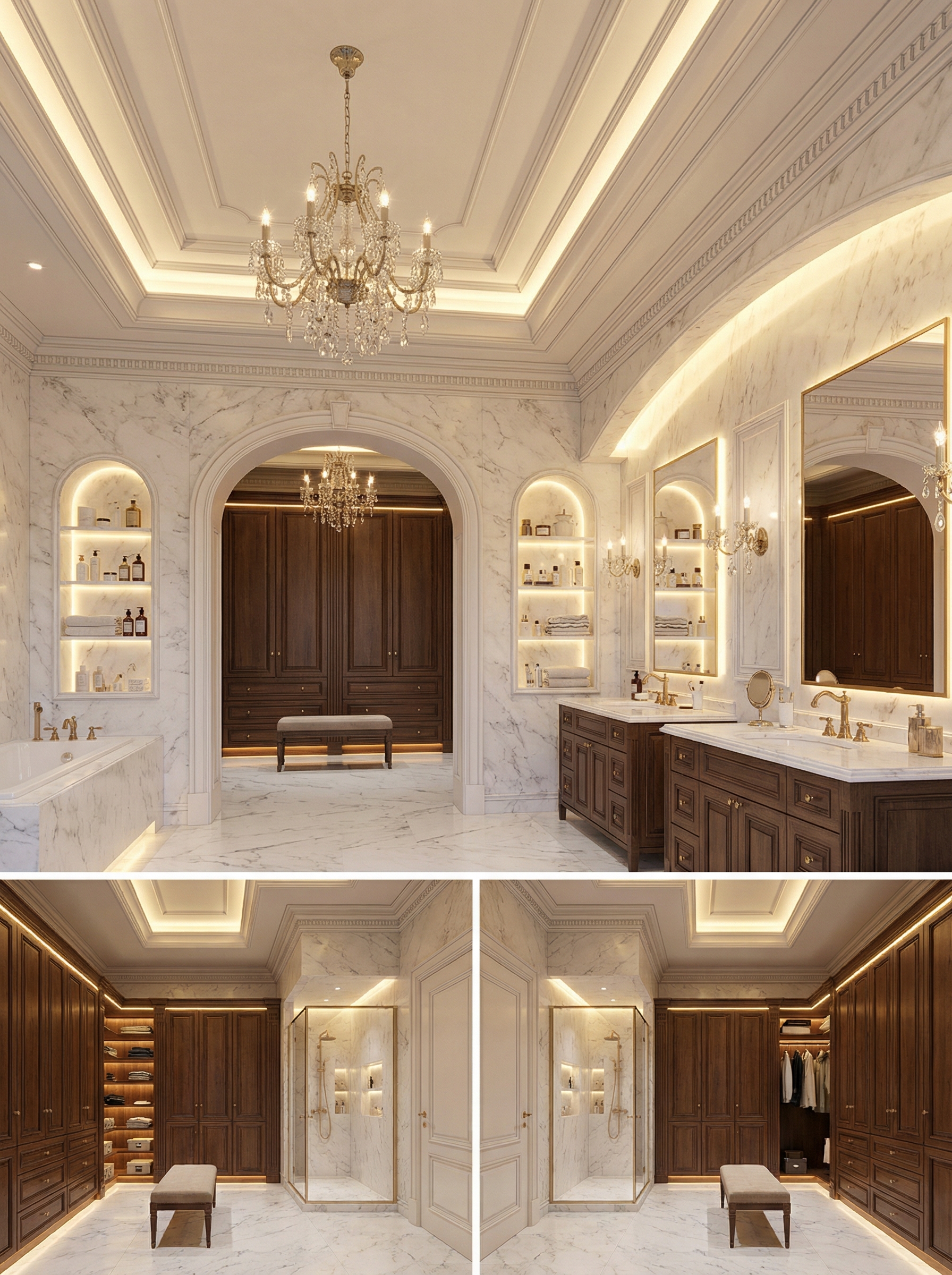 Дизайн ванной в стиле Классика — фото интерьера от нейросети RoomGPT