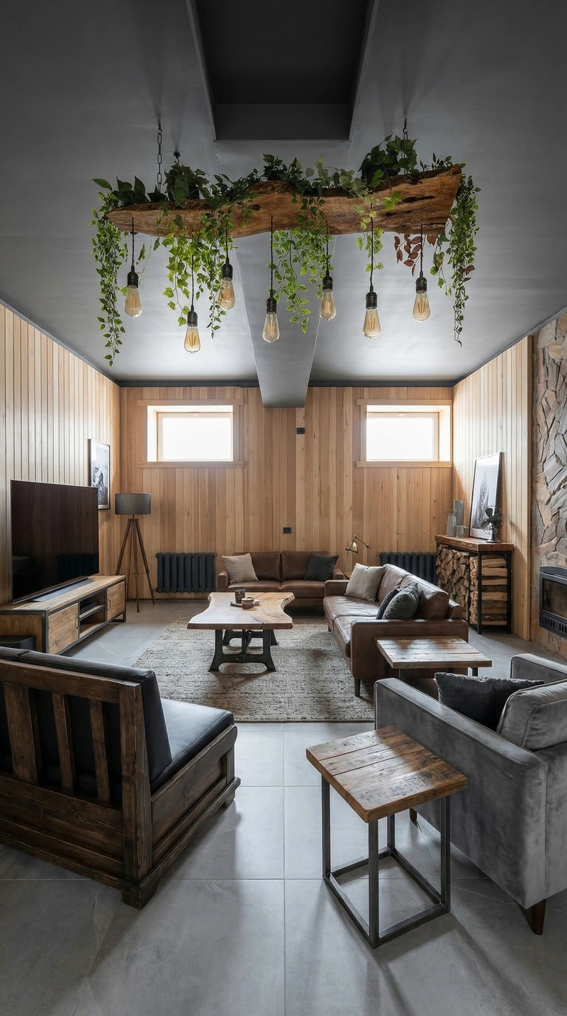 Дизайн гостиной в стиле Лофт — фото интерьера от нейросети RoomGPT