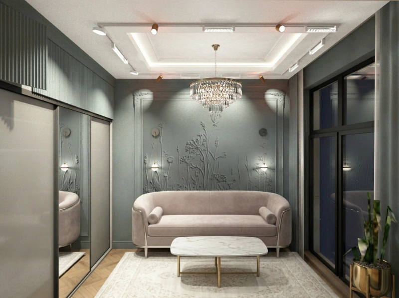 Дизайн интерьера в стиле Неоклассика — Гостиная от нейросети RoomGPT