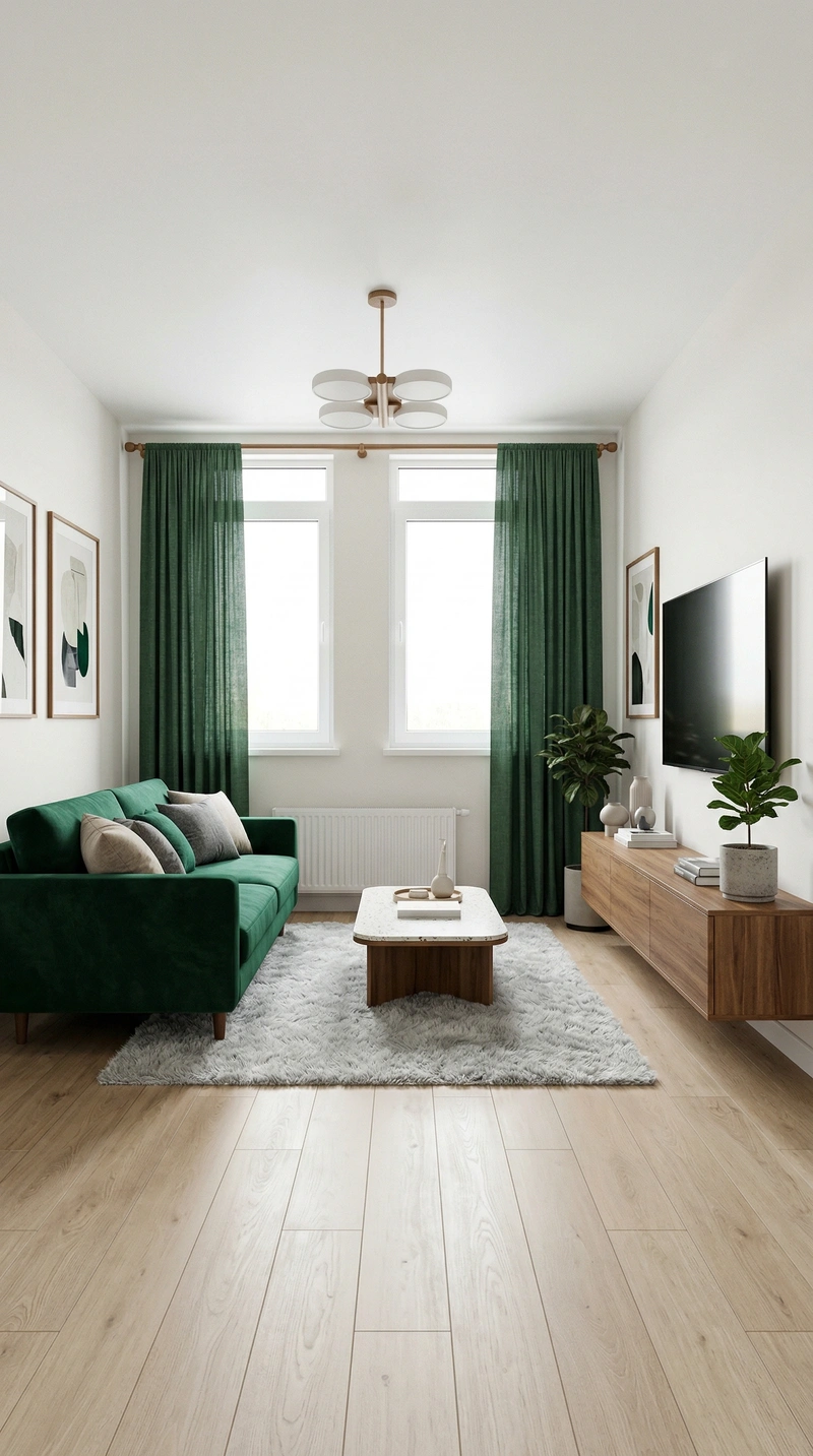 Дизайн гостиной в стиле Сканди — фото интерьера от нейросети RoomGPT