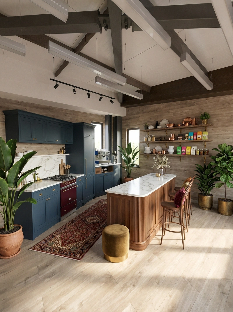 Дизайн кухни в стиле Британский — фото интерьера от нейросети RoomGPT