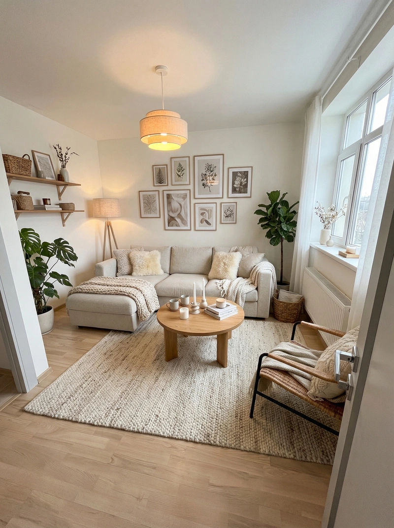 Дизайн интерьера в стиле Хюгге — Гостиная от нейросети RoomGPT