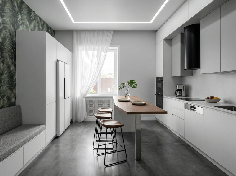 Дизайн кухни в стиле Минимализм — фото интерьера от нейросети RoomGPT
