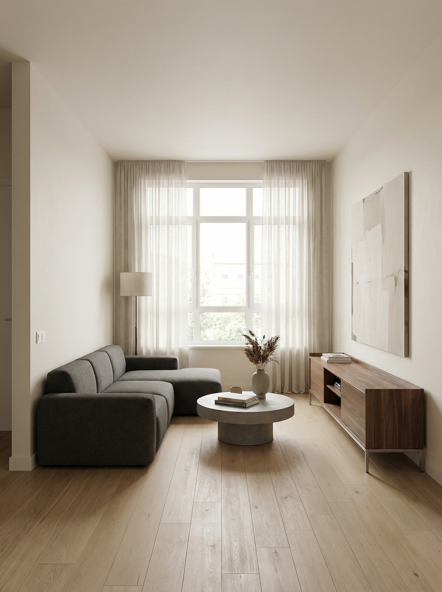 Дизайн гостиной в стиле Минимализм — фото интерьера от нейросети RoomGPT