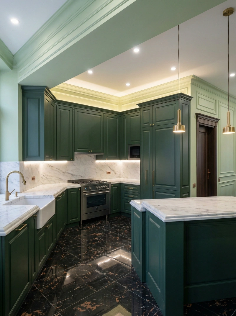 Дизайн интерьера в стиле Классика — Кухня от нейросети RoomGPT